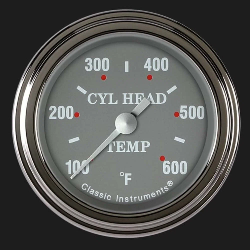 Silver Gray 2 1_8_ Cylinder Head Temp. Gauge SG197SLF